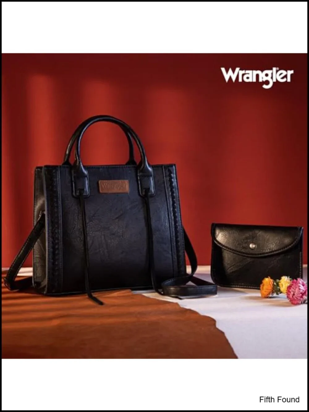 Distressed Vegan Leather Western Satchel Tote with Whipstitch Tassels